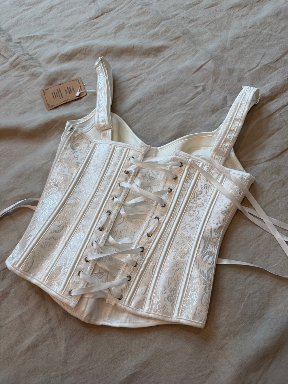 NWT White Lace Corset Top xs to small - Picture 8 of 14
